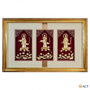 Tranh Tây Phương Tam Thánh  dát vàng 24k ACT GOLD ISO 9001:2015 (Mẫu 1)