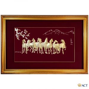 Tranh Bát Mã dát vàng 24k ACT GOLD ISO 9001:2015  (Mẫu 5)