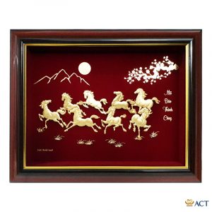 Tranh Bát Mã dát vàng 24k ACT GOLD ISO 9001:2015  (Mẫu 1)