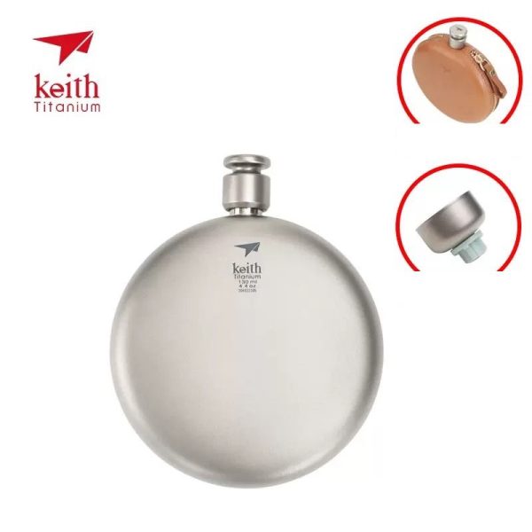 Keith Ti9303 – Bình Đựng Rượu Tintanium Kèm Chun + Bao Da