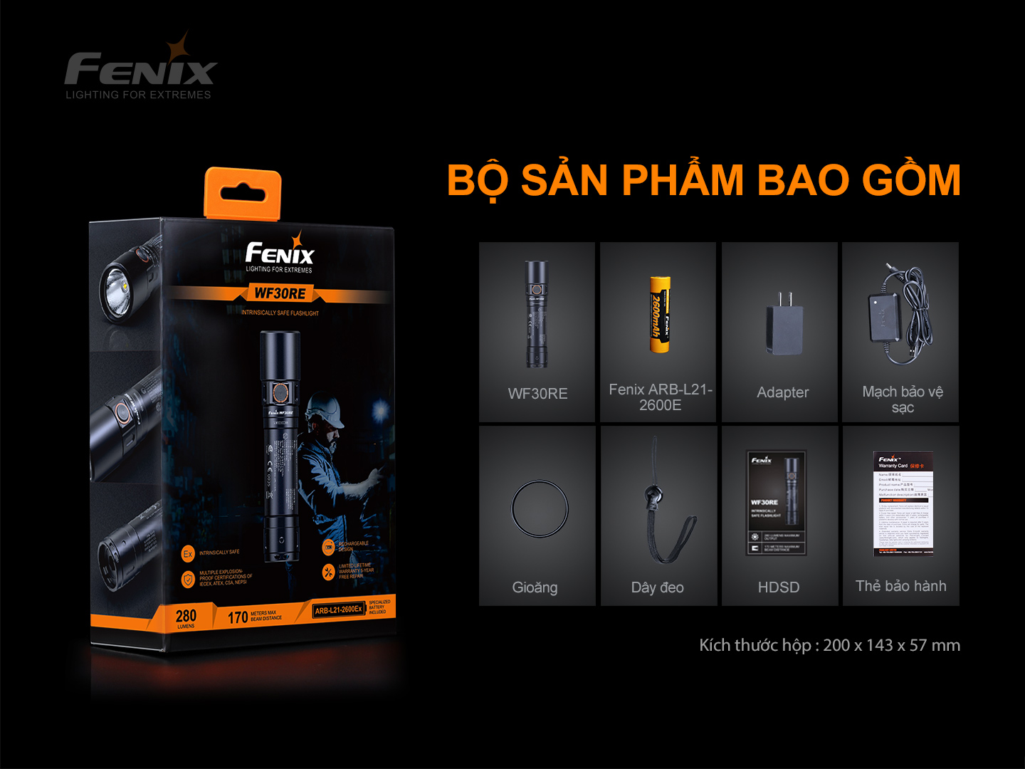 Đèn Pin Fenix WF30RE