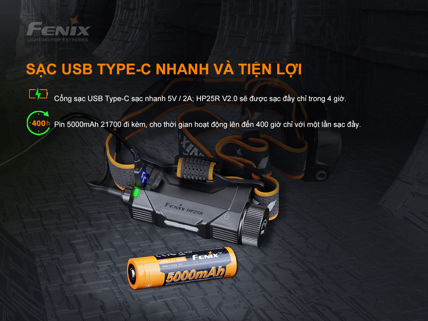 Đèn pin Fenix HP25R V2.0