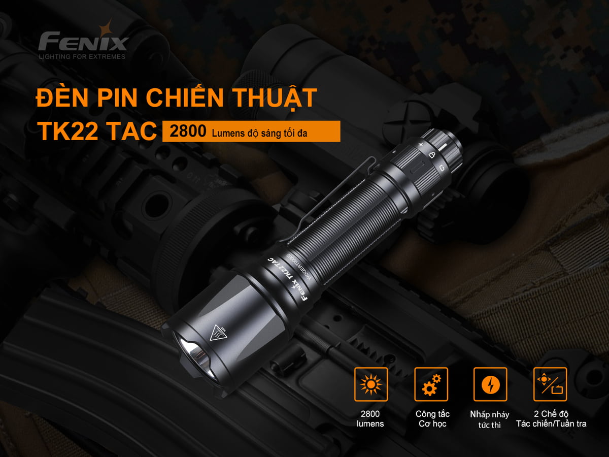 Den pin Fenix TK22 Tac