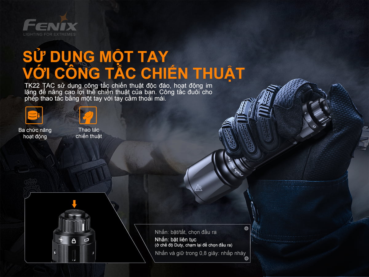 Den pin Fenix TK22 Tac