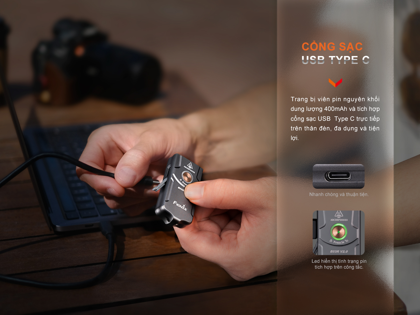 Trang bị cổng sạc USB Type C vô cùng tiện dụng