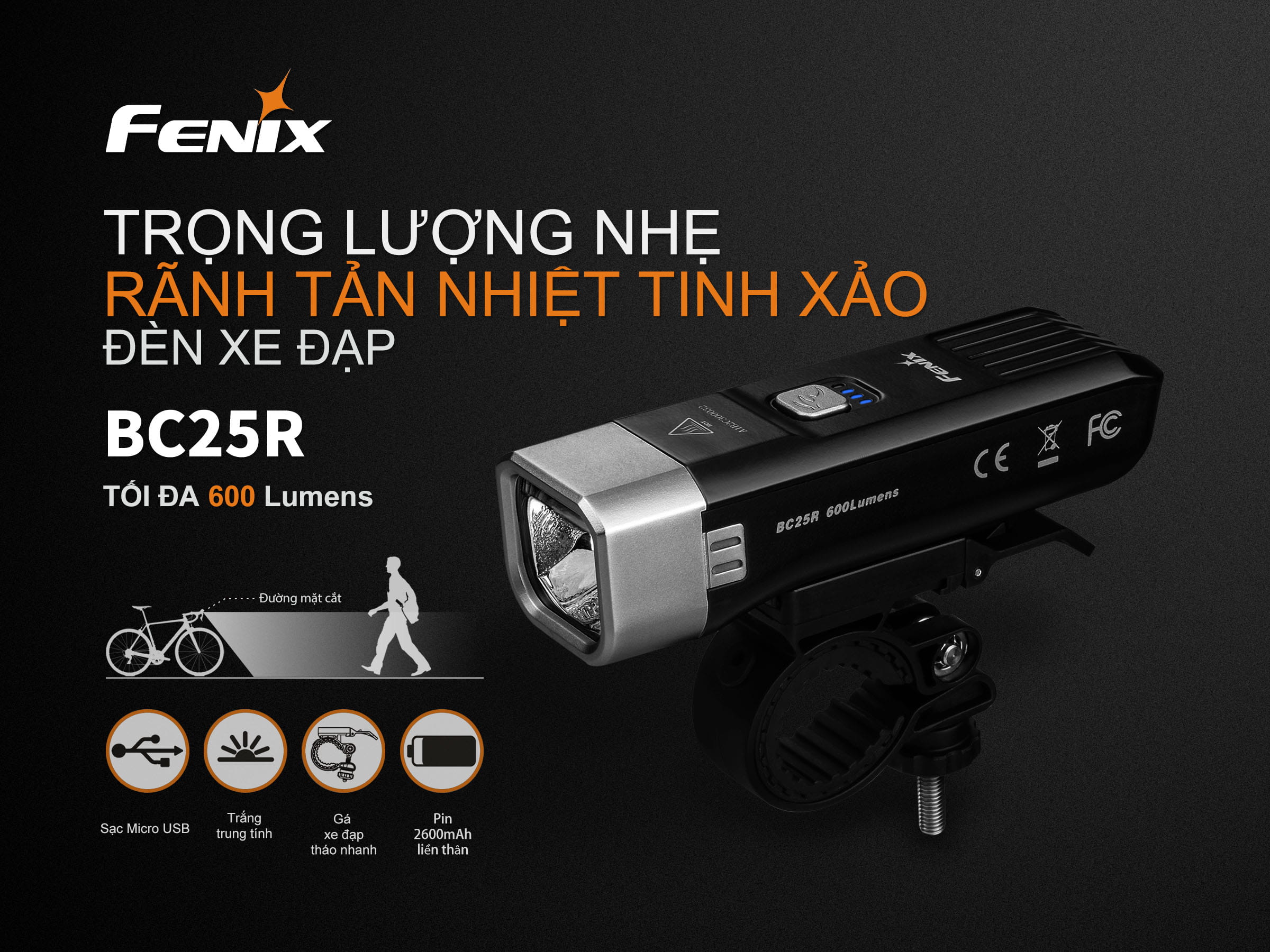 Den Pin Xe Dap Fenix BC25R