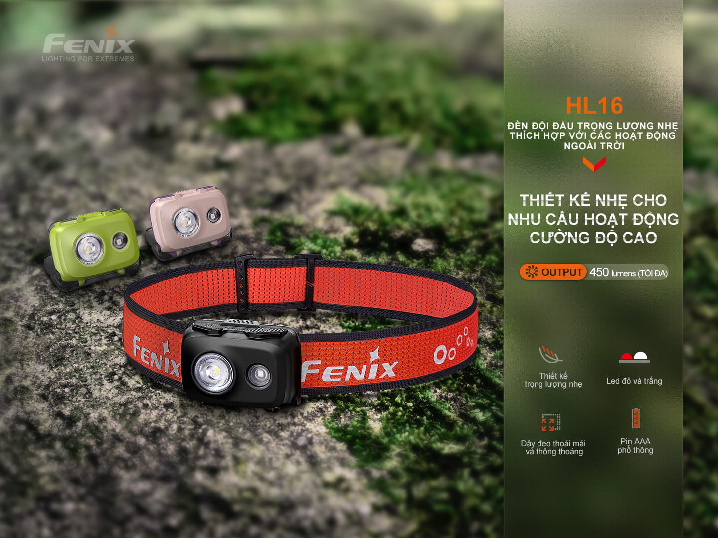 Den Pin doi dau Fenix HL16