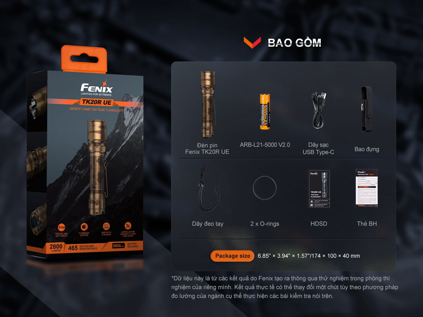 Den pin Fenix TK20R UE