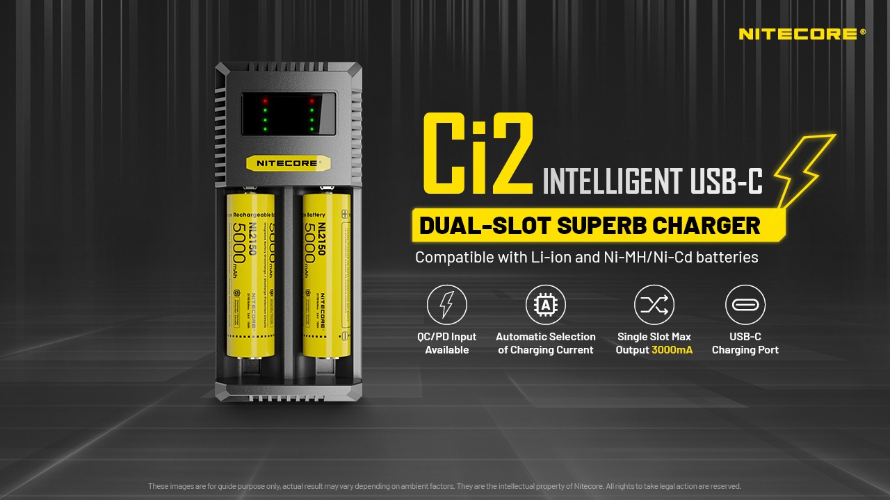 Bộ sạc pin rời tốc độ cao của đèn pin Nitecore