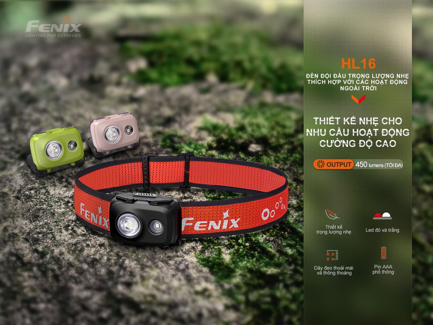 Đèn pin đội đầu FENIX HL16