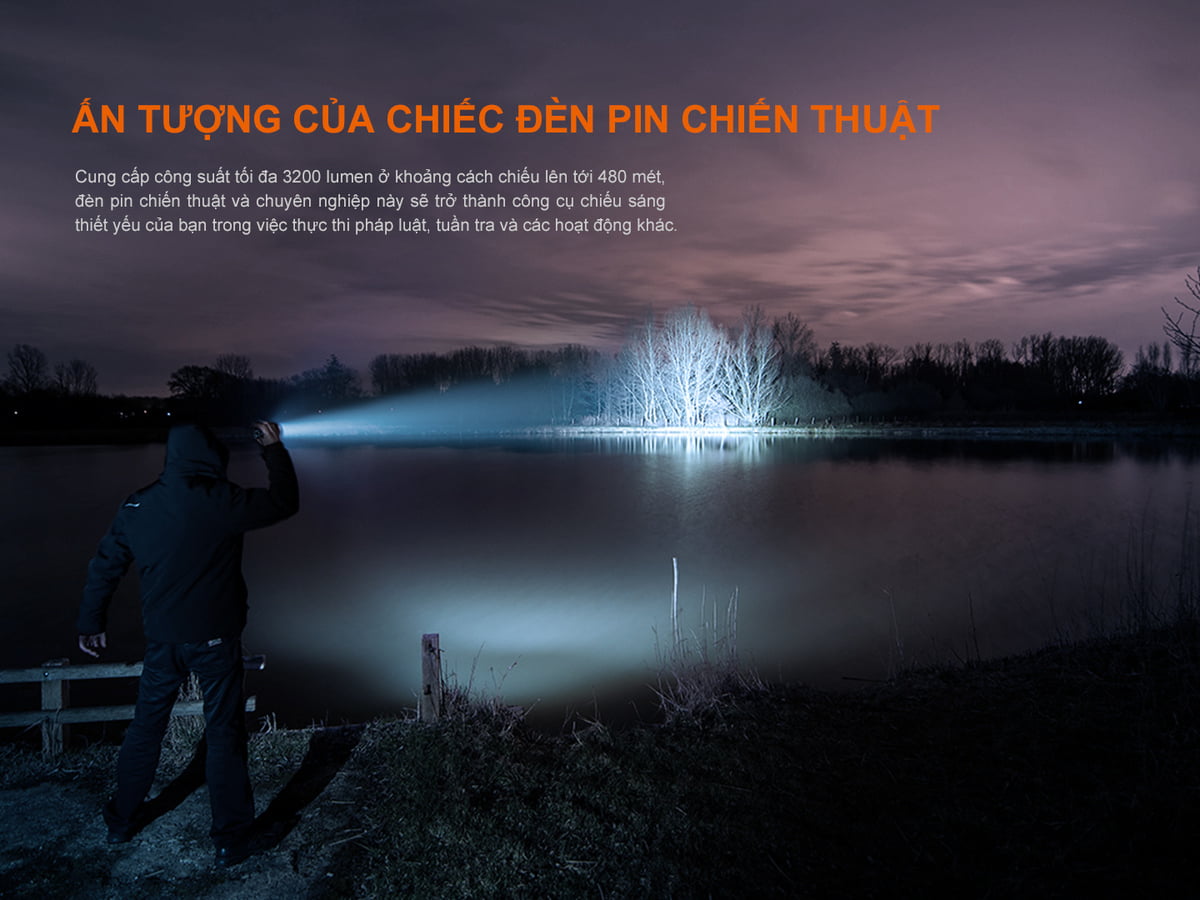 Đèn pin tác chiến Fenix TK22R nâng cấp ấn tượng lên 3200 Lumens.